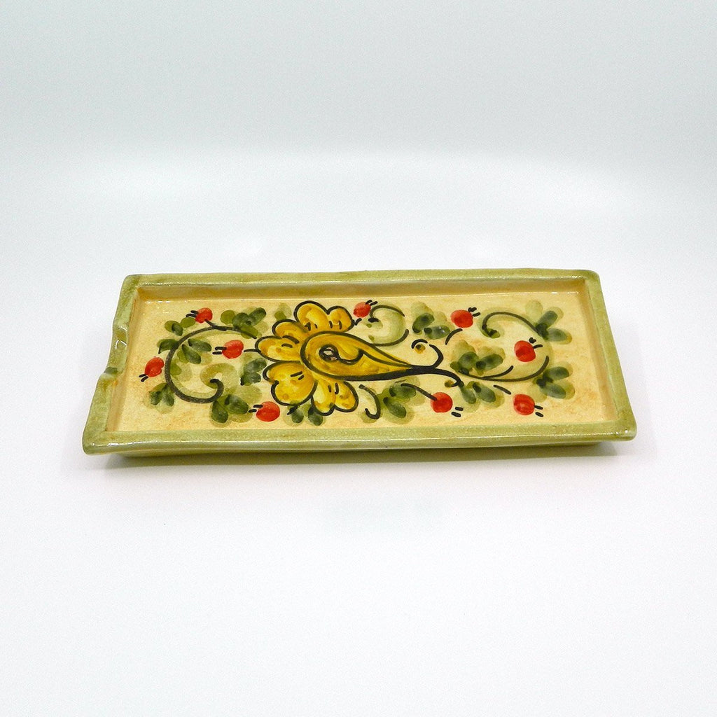 Handmade ceramic tray flowers - Ceramic of Gubbio - PepeGusto